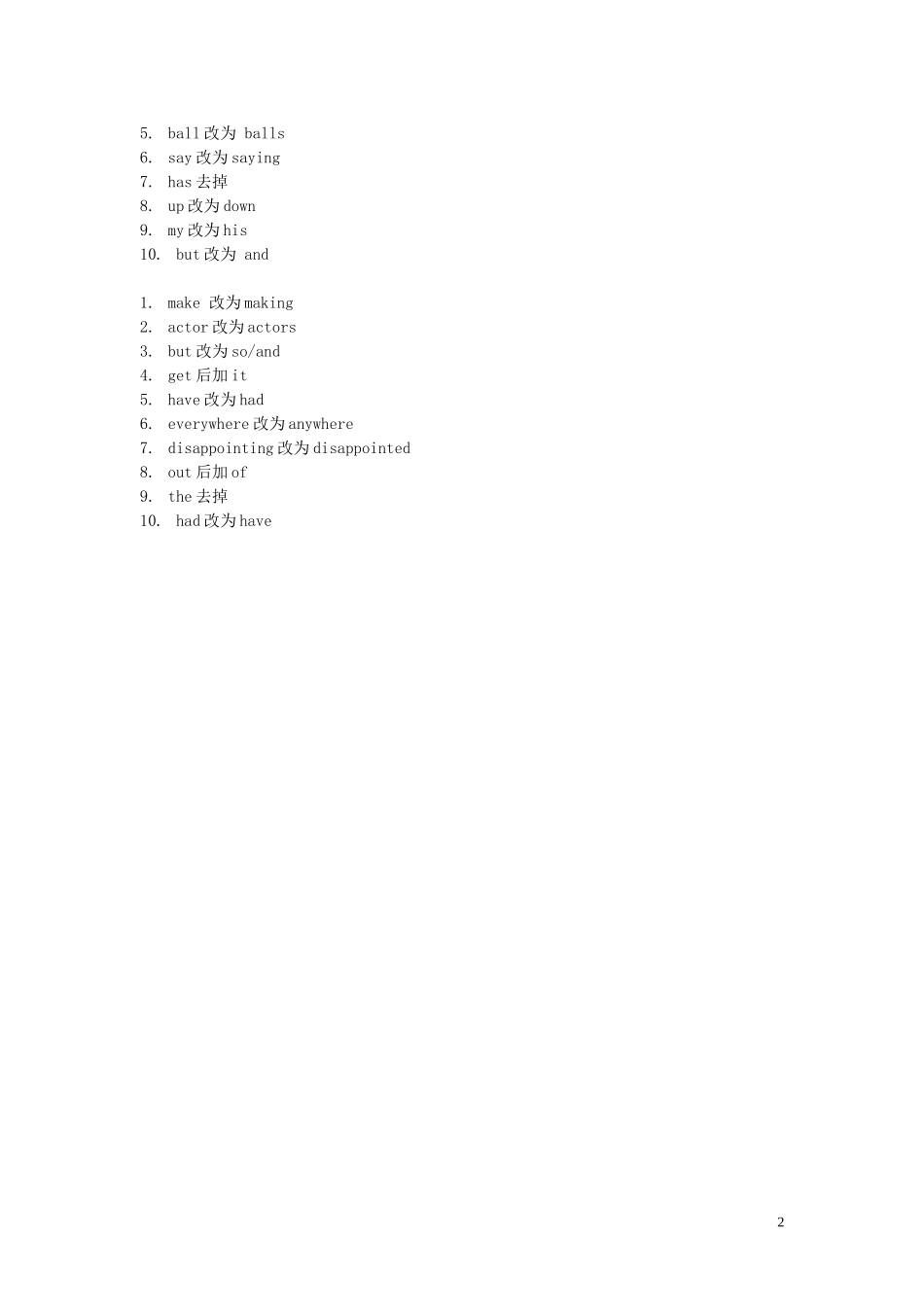 河北省高二英语 短文改错专项练习1学案_第2页