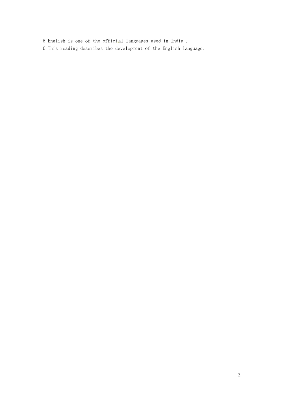 河北省高一英语《Unit 2 English around the world》Reading（1）学案_第2页