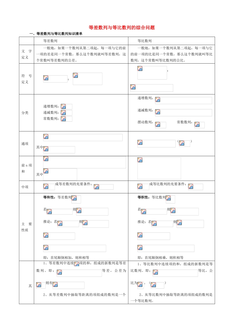 海南省洋浦中学2010届高中数学高考复习强化双基学案《等差数列与等比数列的综合问题》（教师版）[会员独享]_第1页
