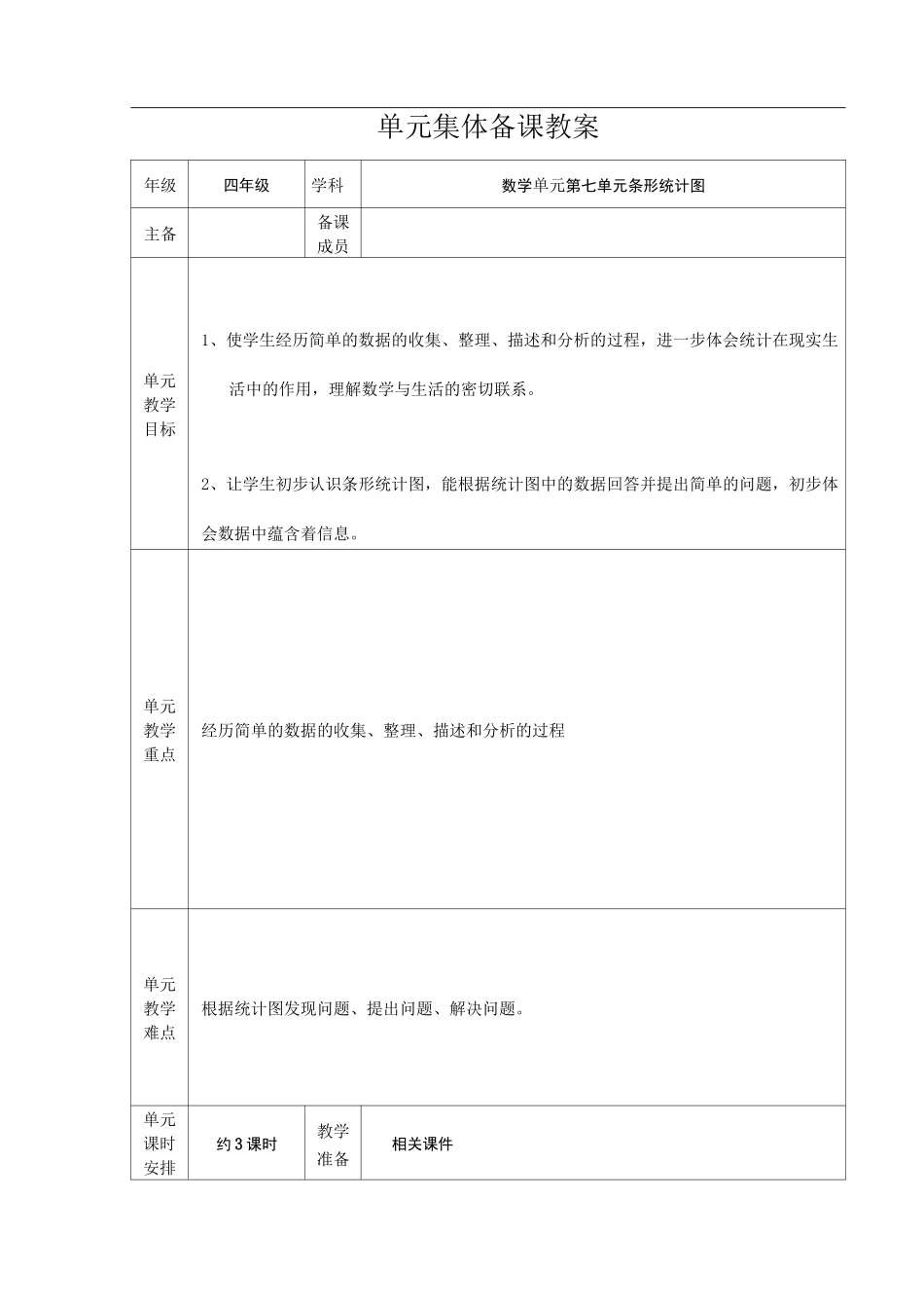 四年级条形统计图教案_第1页