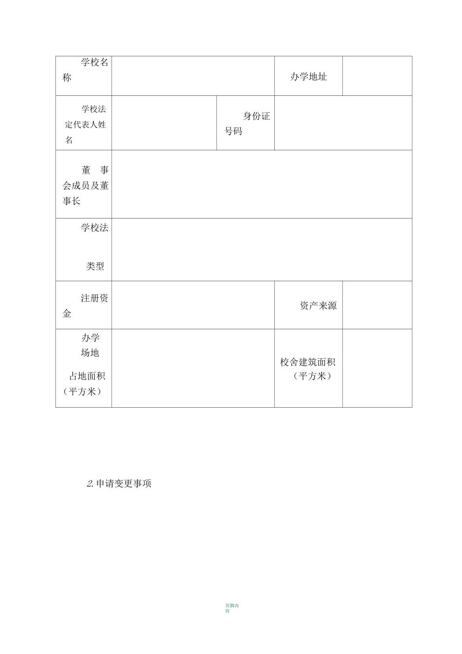 民办幼儿园变更申请表_第3页