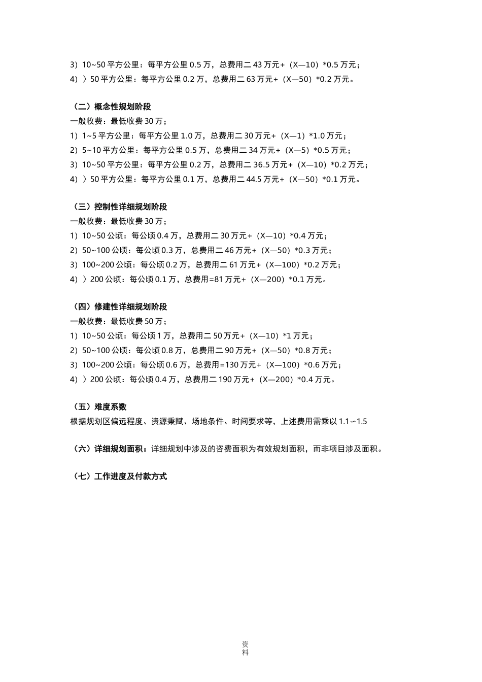 旅游景观规划收费标准_第2页