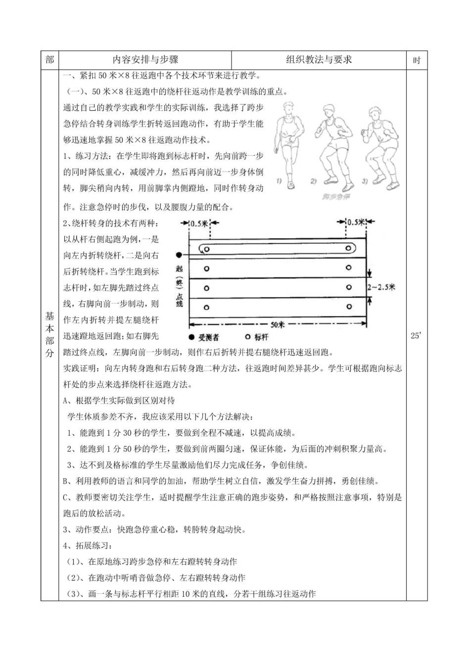 50m×8折返跑;体育教案_第2页