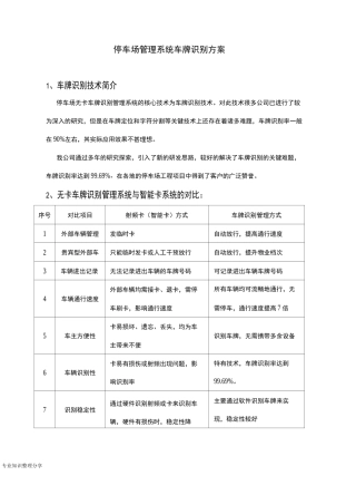 车牌识别智能停车场管理方案