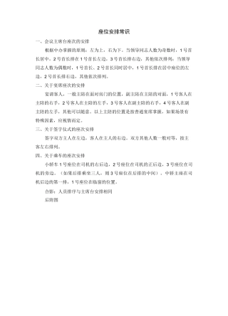 会议座次礼仪安排图示讲解