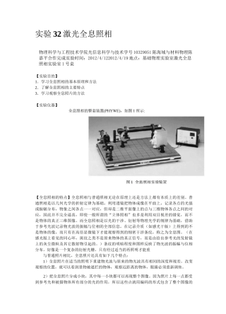 激光全息照相实验报告