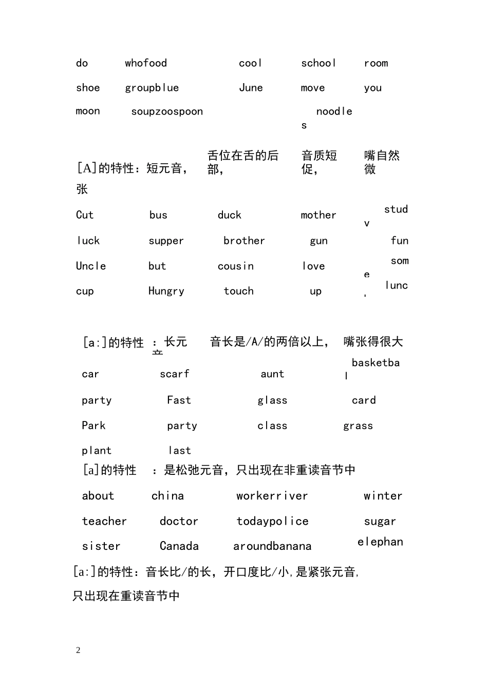 20个元音发音及单词_第2页