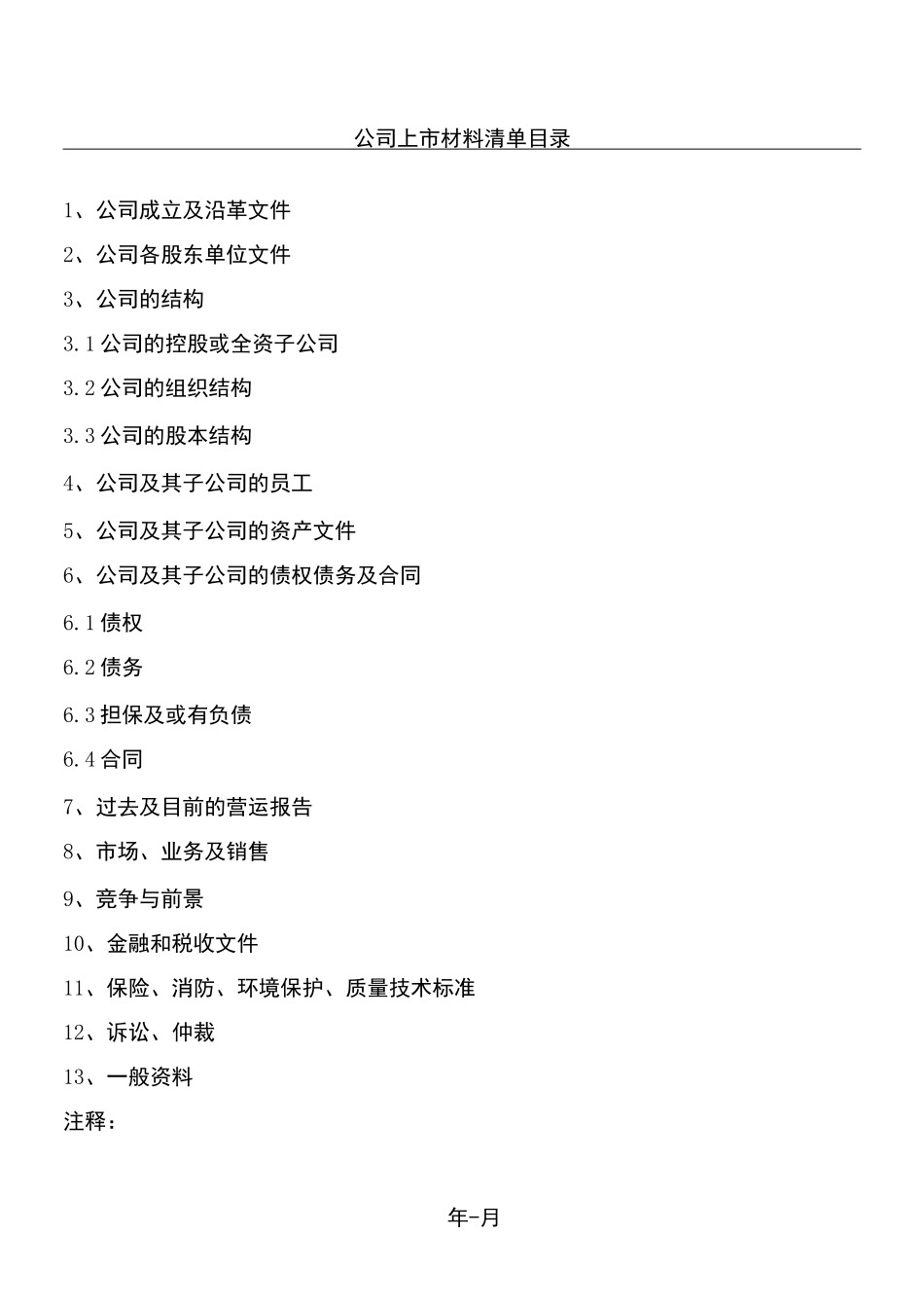 公司上市材料清单_第1页