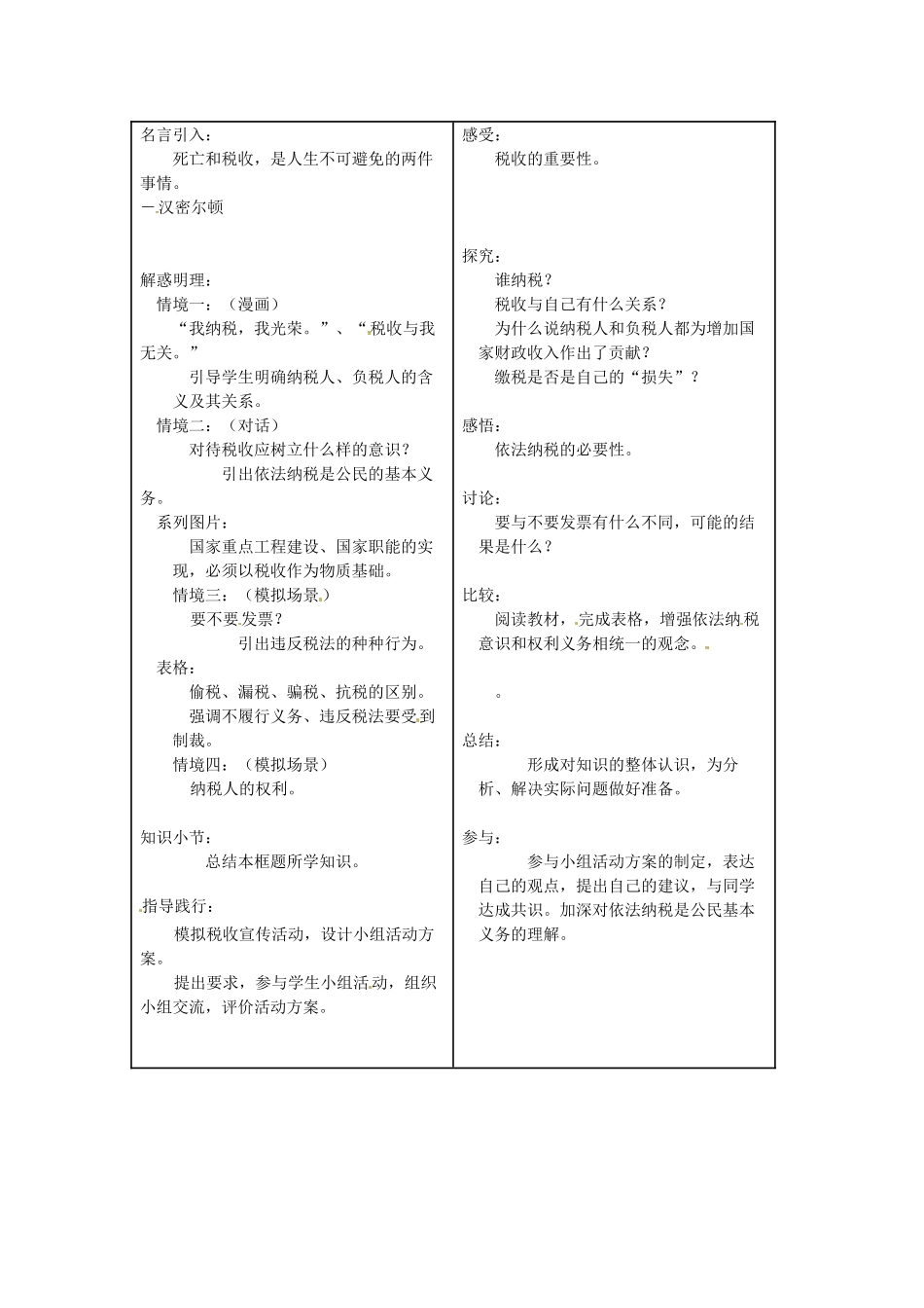 高中政治 8.2 征税和纳税学案 新人教版必修1-新人教版高一必修1政治学案_第2页