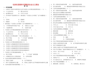 高中政治 毛泽东思想和邓小平理论题目素材 苏教版