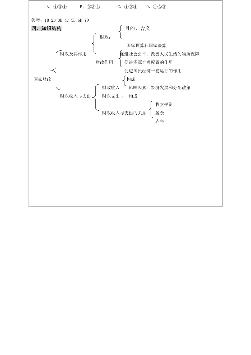 高中政治 《经济生活》国家财政学案 新人教版必修1_第3页