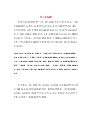 高中政治 《民主选举：投出理性的一票》素材1 新人教版必修2