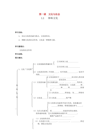 高中政治 文化生活导学案 新人教版必修3