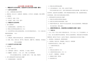 高中政治 文化生活第二单元复习学案 新人教版必修3
