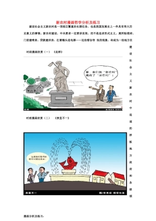 高中政治 新农村漫画哲学分析及练习素材 人教版第二册