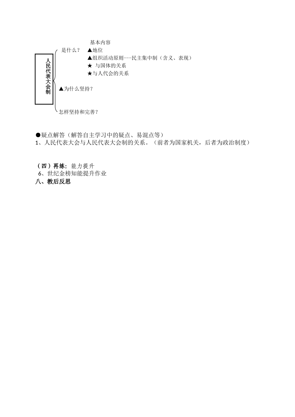 高中政治 人民代表大会制我国的根本政治制度学案 新人教版必修2_第3页