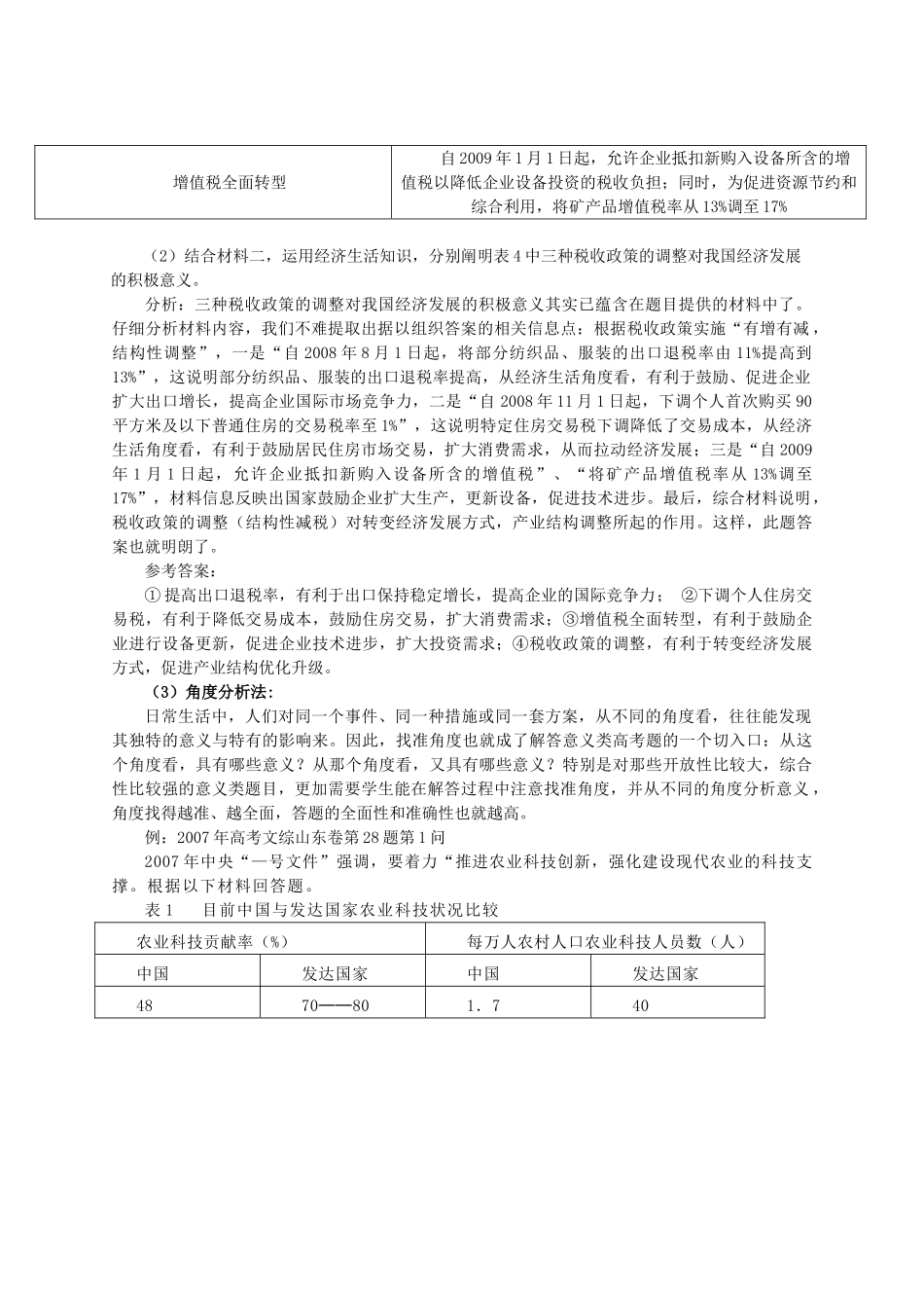 高中政治 意义类主观性试题之探究素材_第3页