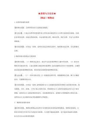 高中政治 原理方法论总结素材 新人教版必修4