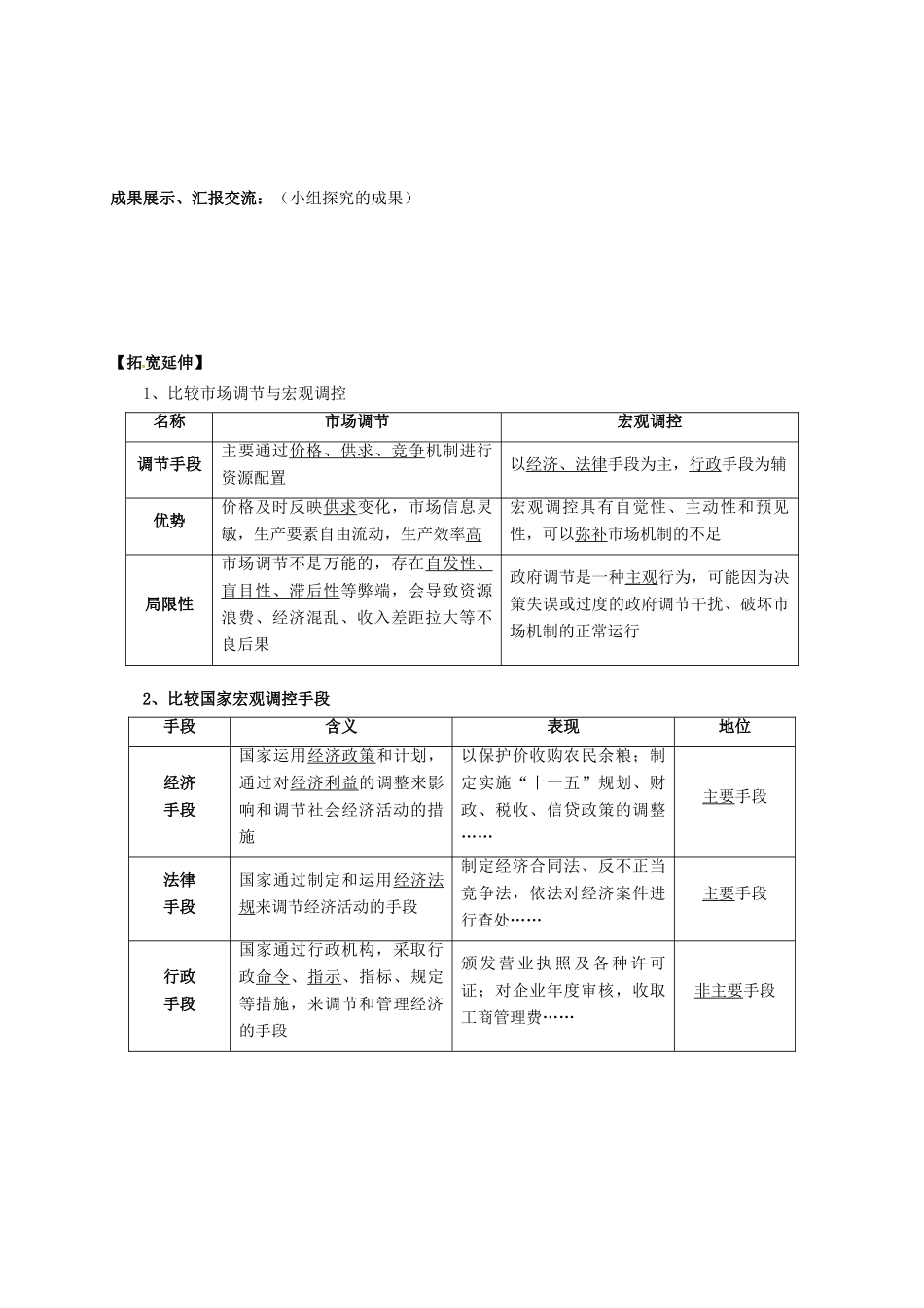 高中政治 第9课 社会主义市场经济导学案 新人教版必修1-新人教版高一必修1政治学案_第3页