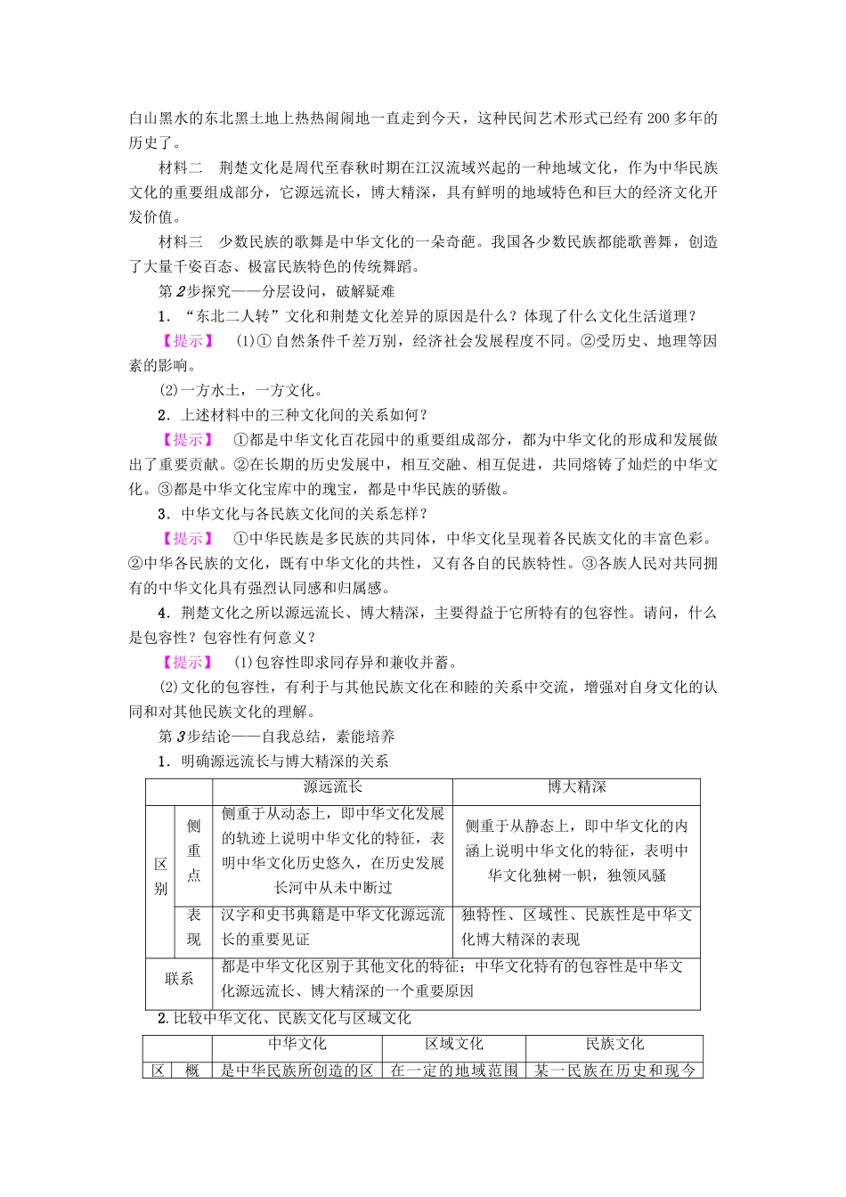 高中政治 第3单元 中华文化与民族精神 第6课 我们的中华文化 第2框 博大精深的中华文化教师用书 新人教版必修3-新人教版高一必修3政治学案_第3页