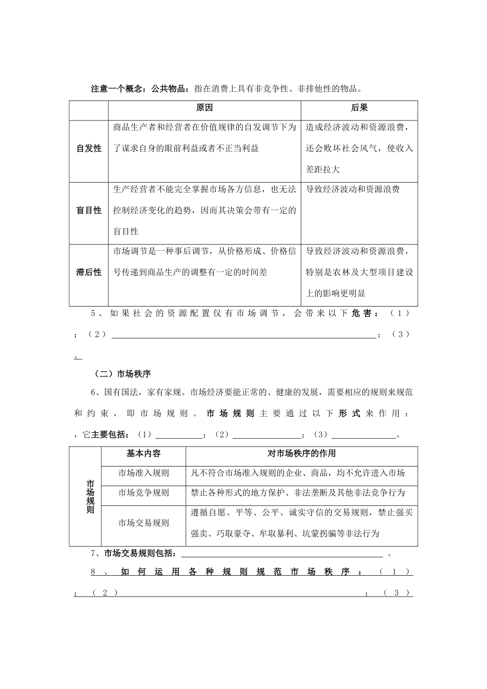 高中政治《经济生活》第九课 第一框 市场配置资源学案 新人教版必修1_第2页