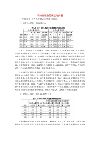 高中政治 节约型社会的现状与问题素材 新人教版必修1