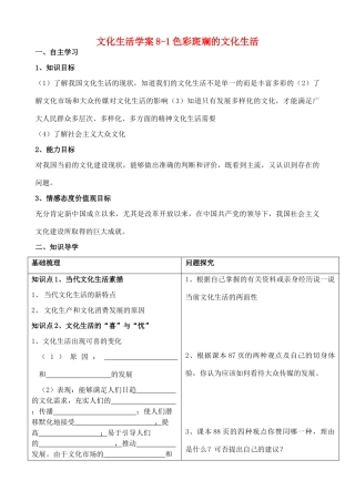 高中政治《色彩斑斓的文化生活》学案9 新人教版必修3