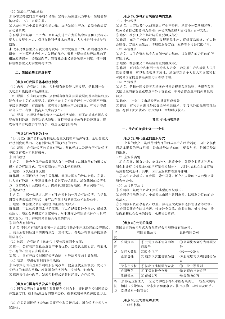 高中政治 经济生活考点知识要点素材 新人教版必修1_第3页