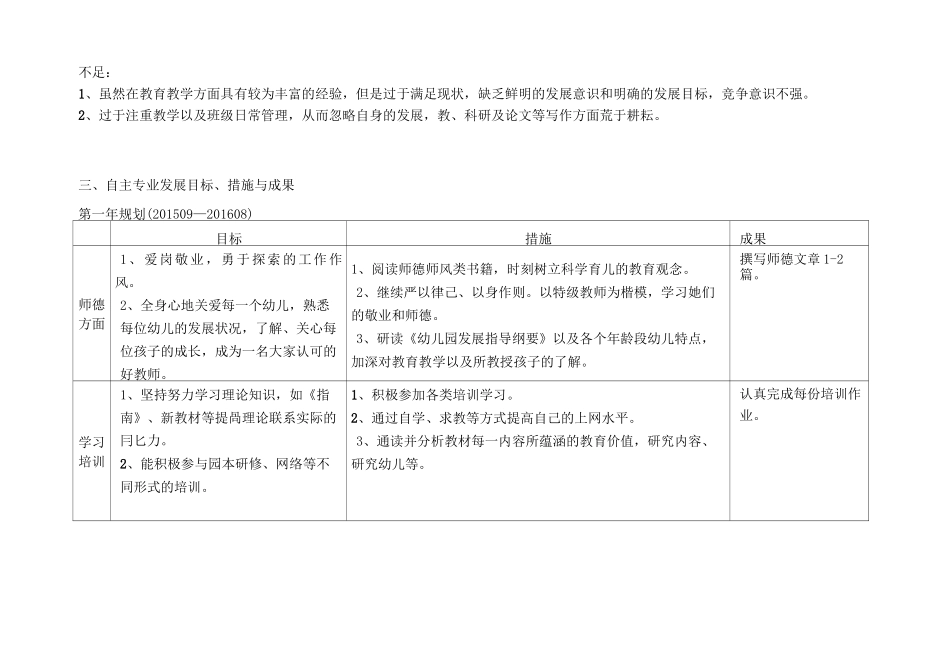 幼儿园教师四年自我发展规划_第2页