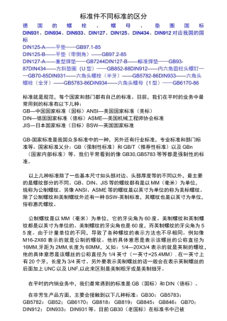 标准件标准区分