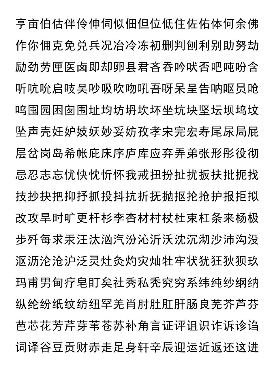 常用汉字列表_第3页