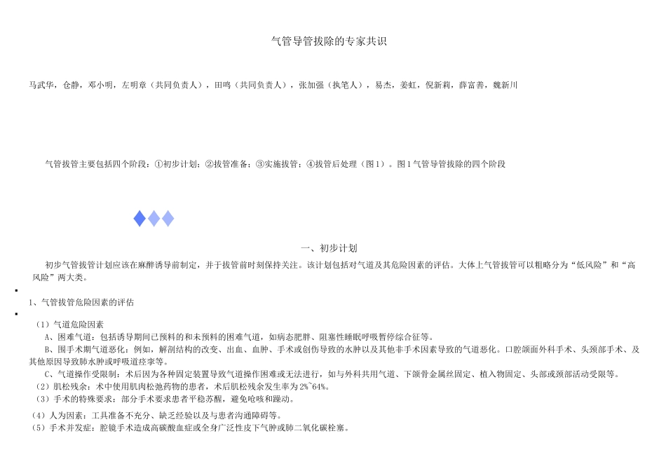 气管导管拔除的专家共识_第1页