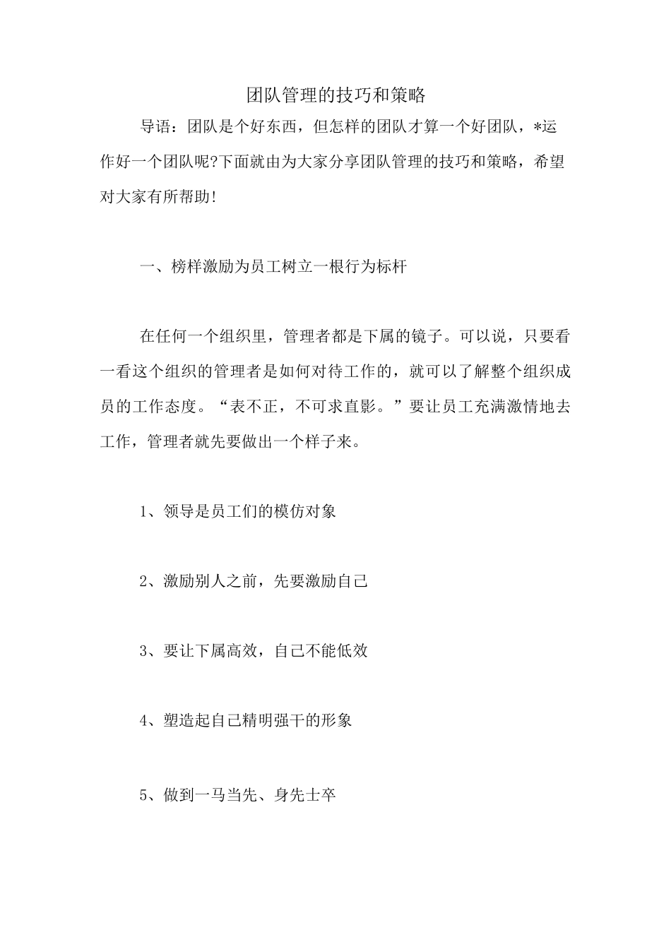 团队管理的技巧和策略_第1页