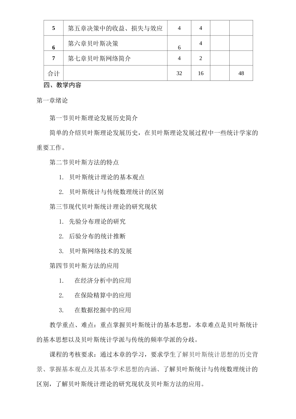 教学大纲_贝叶斯统计_第3页