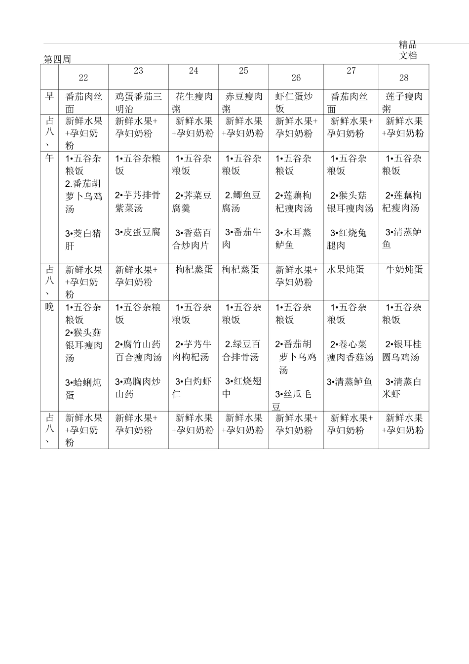 月子餐食谱表-带日期安排_第3页