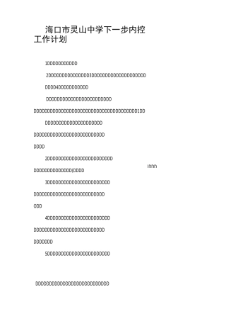 下一步内控工作计划