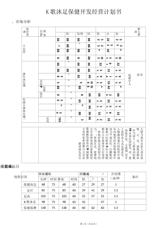 K歌沐足开发经营计划书