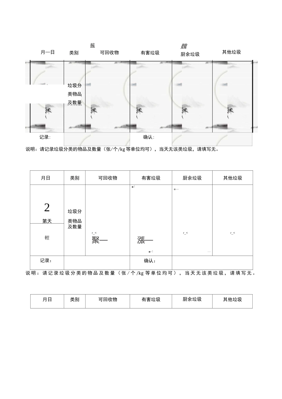 垃圾分类投放21天习惯养成记录卡_第3页