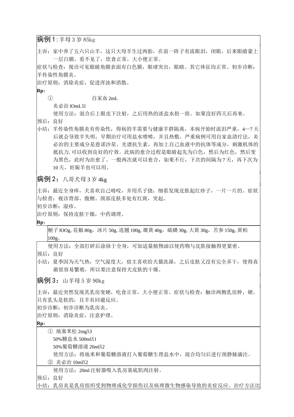 动物医学实习病例报告_第1页