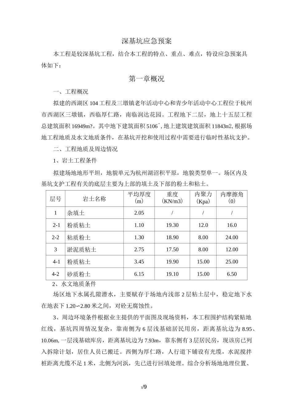深基坑应急预案_第1页