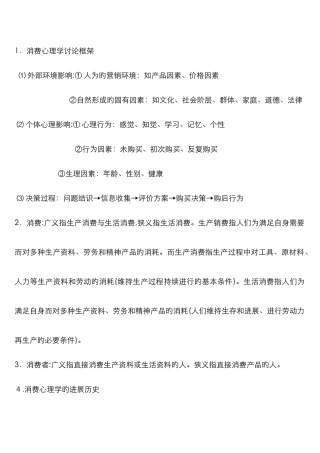 消费心理学复习知识要点