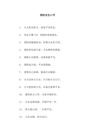 消防安全口号