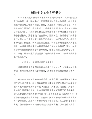 消防安全工作自评报告