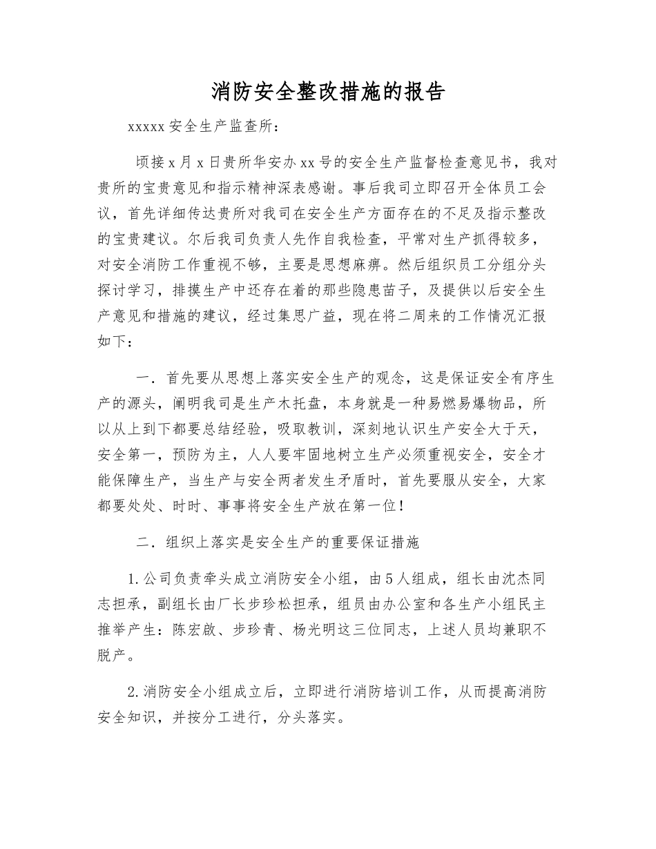 消防安全整改措施的报告_第1页