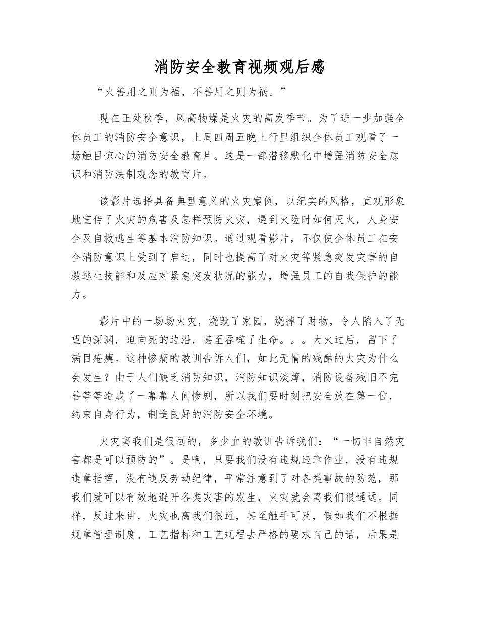 消防安全教育视频观后感_第1页