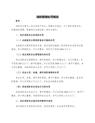 消防管理处罚规定
