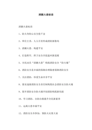 清剿火患标语