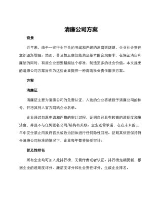 清廉公司方案