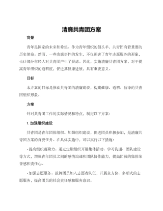 清廉共青团方案