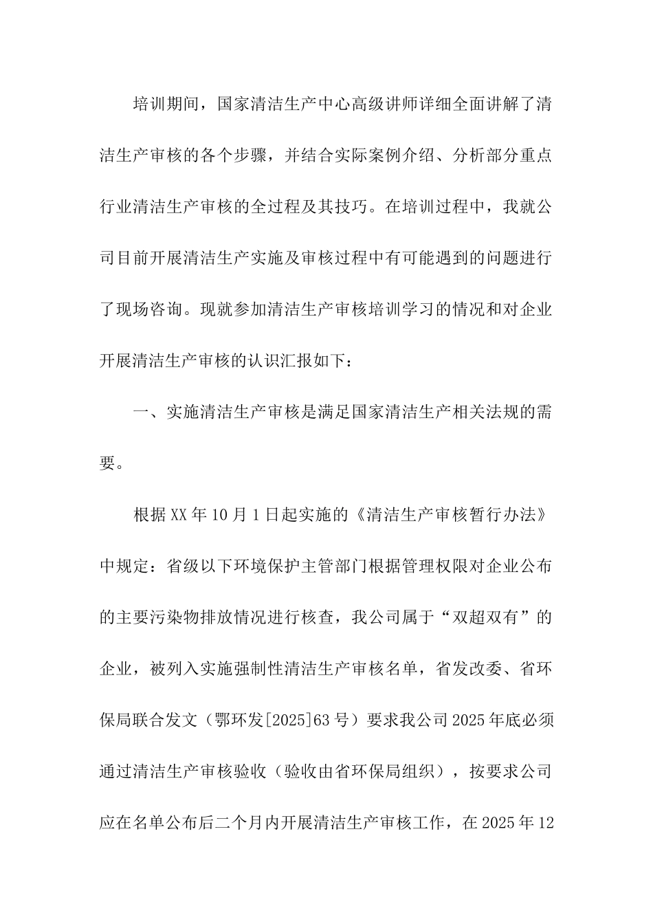 清洁生产审核培训情况汇报_第2页